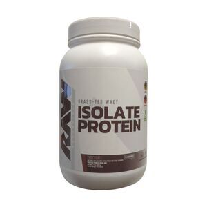 RAW 25g Grass Fed Whey Isolate Protein Powder, Chocolate, 2lbs